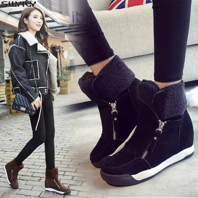 SWYIVY Nubuck Solid Woman Booties Plush Wedge Shoes Woman Winter Boots 2020 Casual Warm Zip Snow Ankle Boots For Women Shoes 40, Black
SWYIVY Nubuck Solid Woman Booties Plush Wedge Shoes Woman Winter Boots 2020 Casual Warm Zip Snow Ankle Boots For Women Shoes 40, Black