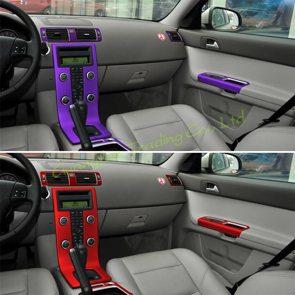 For Volvo S40 V50 C30 Interior Central Control Panel Door Handle 5D Carbon Fiber Stickers Decals Car styling Accessorie