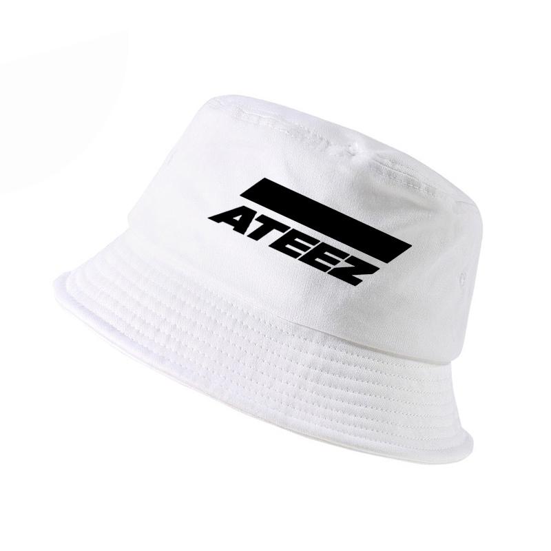 

new k group ATEEZ bucket hats Hongjoong Seonghwa Yunho Yeosang San Mingi Wooyoung Jongho ATEEZ A TEEnager Z cap, White