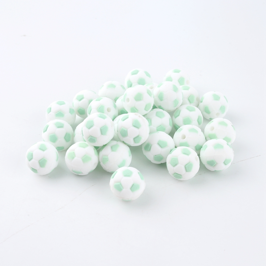 Bite Bites Small Football Silicone Beads 5PC DIY Pacifier Chain Jewelry Accessories Necklace Soccer Food Grade Silicone Teether Y1221