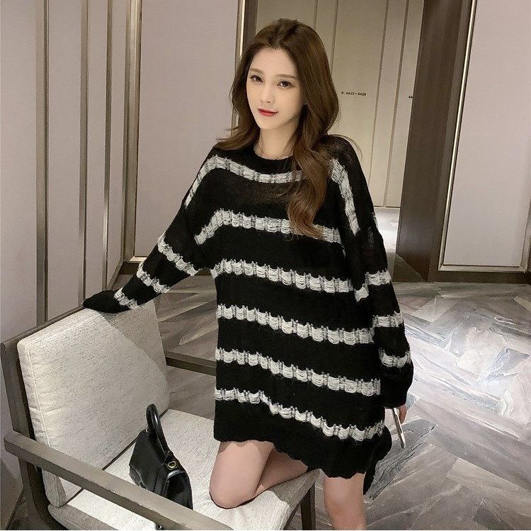 2021 New Autumn Winter Sweaters Women's Clothes Long-sleeved Pullover Tops Striped Thin Knit Casual Style Sweater 69q0
2021 New Autumn Winter Sweaters Women's Clothes Long-sleeved Pullover Tops Striped Thin Knit Casual Style Sweater 69q0