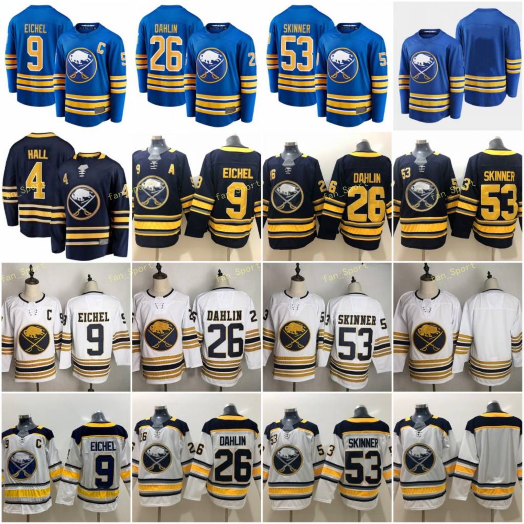 2021 Buffalo Sabres 4 Taylor Hall Jersey Hockey 9 Jack Eichel 26 Rasmus Dahlin 53 Jeff Skinner 50TH Home Royal Navy Blue White Stitched, Black;red
2021 Buffalo Sabres 4 Taylor Hall Jersey Hockey 9 Jack Eichel 26 Rasmus Dahlin 53 Jeff Skinner 50TH Home Royal Navy Blue White Stitched, Black;red