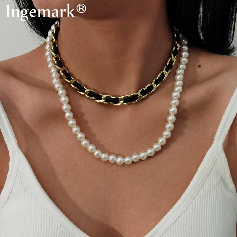 Multilayer White Baroque Pearl Choker Necklace Collares Punk Black Velet Beaded Pendant Long Chain Necklaces Women Neck Jewelry
Multilayer White Baroque Pearl Choker Necklace Collares Punk Black Velet Beaded Pendant Long Chain Necklaces Women Neck Jewelry