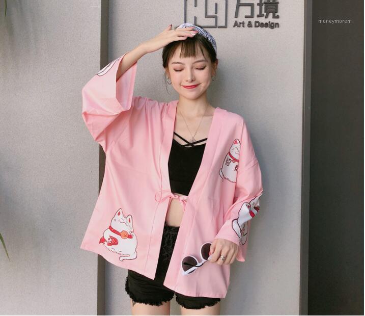 2021 Japanese Cute Kimonos Cat Print Cardigan Harajuku Loose Kimono Pink Black Blouses feminino Outerwear Shirts Women Coats1
2021 Japanese Cute Kimonos Cat Print Cardigan Harajuku Loose Kimono Pink Black Blouses feminino Outerwear Shirts Women Coats1