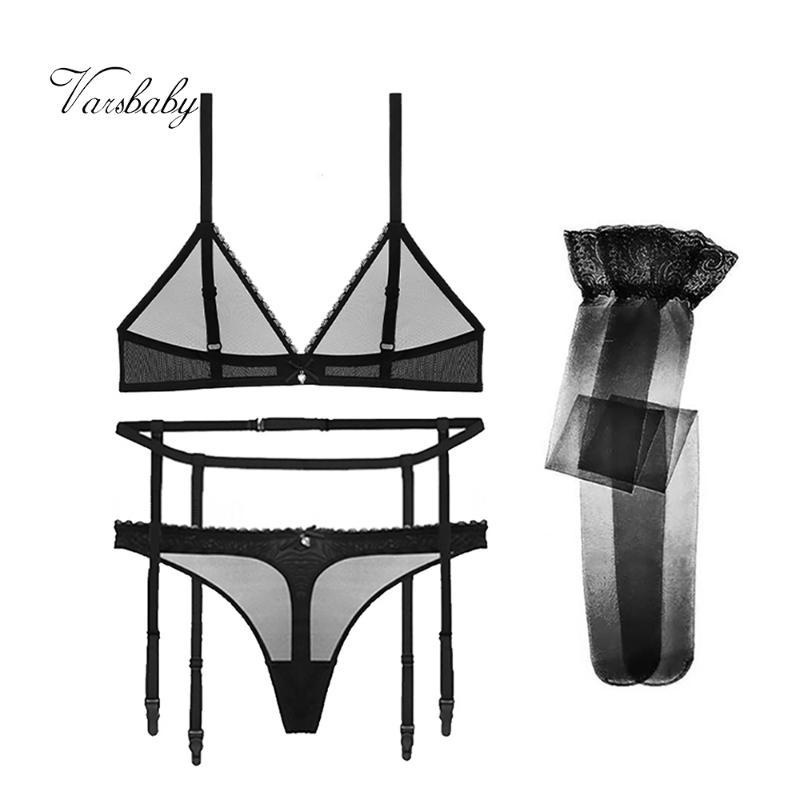 Varsbaby sexy bra+thongs+belt+stockings 4pcs transparent underwear wire free seamless bra set, Wine red
Varsbaby sexy bra+thongs+belt+stockings 4pcs transparent underwear wire free seamless bra set, Wine red