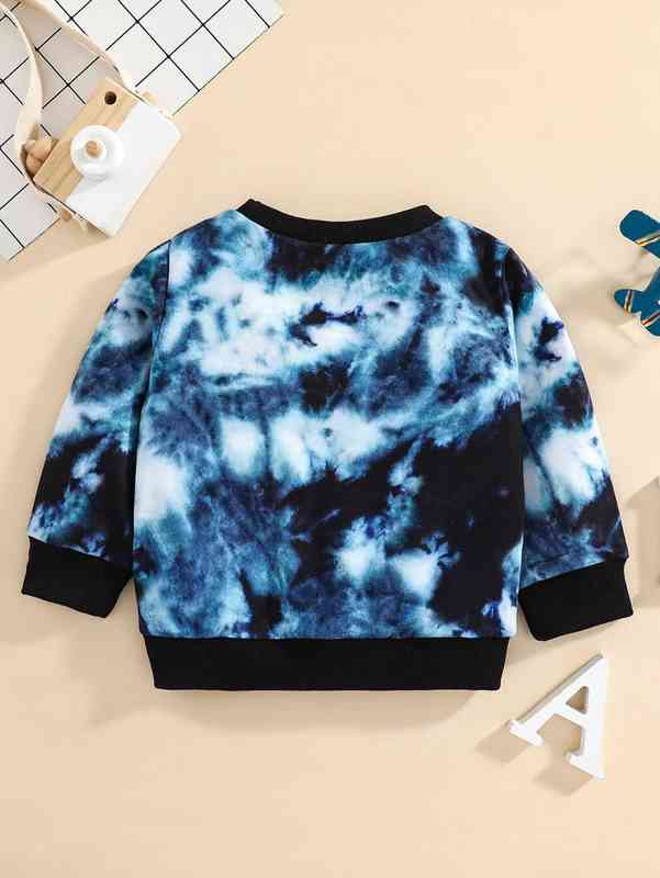 Baby Tie Dye Letter Graphic Pullover SHE
