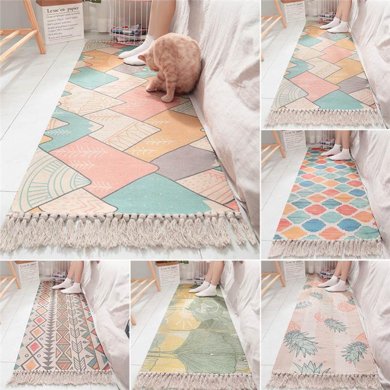 Cotton Bedside Carpet Woven Mat Bathroom Living Room Carpets Geometric Hand Made Rug Bohemian Modern Printing Rug
Cotton Bedside Carpet Woven Mat Bathroom Living Room Carpets Geometric Hand Made Rug Bohemian Modern Printing Rug