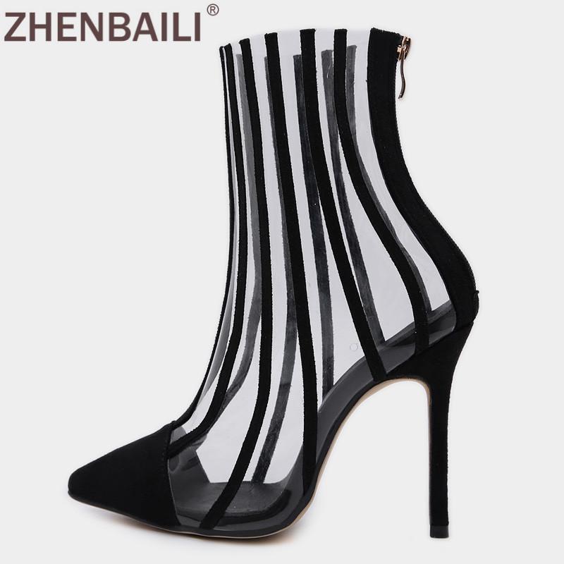 ZHENBAILI Striped Transparent PVC Ankle Boots for Women Pointed Toe Stiletto Clear Thin High Heels Shoes Woman Summer Nude Pumps1, Black
ZHENBAILI Striped Transparent PVC Ankle Boots for Women Pointed Toe Stiletto Clear Thin High Heels Shoes Woman Summer Nude Pumps1, Black