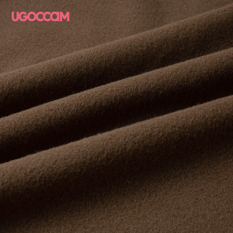 UGOCCAM Woolen Coat Office Lady Jacket Women Autumn And Winter Plus Size Women Long Windbreaker Double Breasted Women Clothes 201216