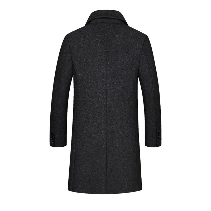YOUTHUP Men's Winter Long Jacket Wool Single Breasted Slim Business Coats Overcoats Topcoat Mens Fitness Coat Streetwear 2 Color 201222