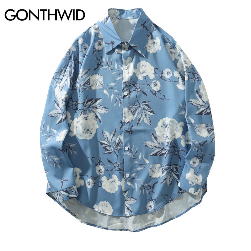 Flowers Print Long Sleeve Dress Shirts Men Harajuku Casual Button Down Shirt Fashion Hip Hop Hipster Streetwear Tops, Kg-1
Flowers Print Long Sleeve Dress Shirts Men Harajuku Casual Button Down Shirt Fashion Hip Hop Hipster Streetwear Tops, Kg-1