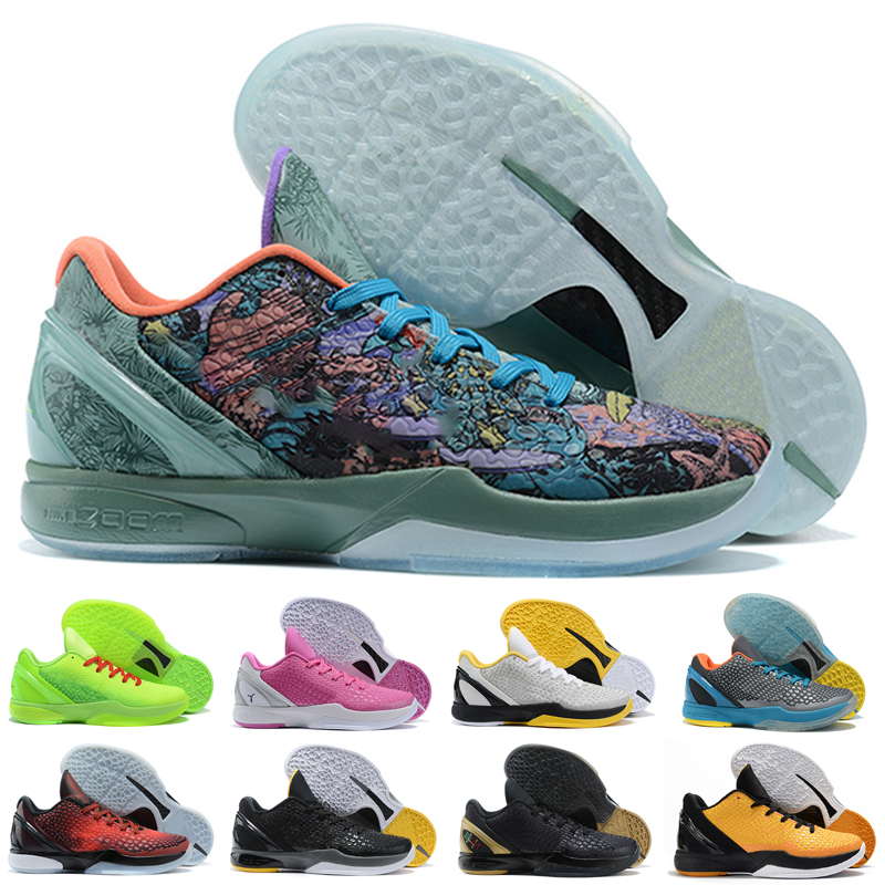 Top Black Mamba VI 6 GRINCH Easter Christmas Men Sports Shoes Mamba 6 Pink Green Black Basketball Shoes Size 40-46, As photo 1