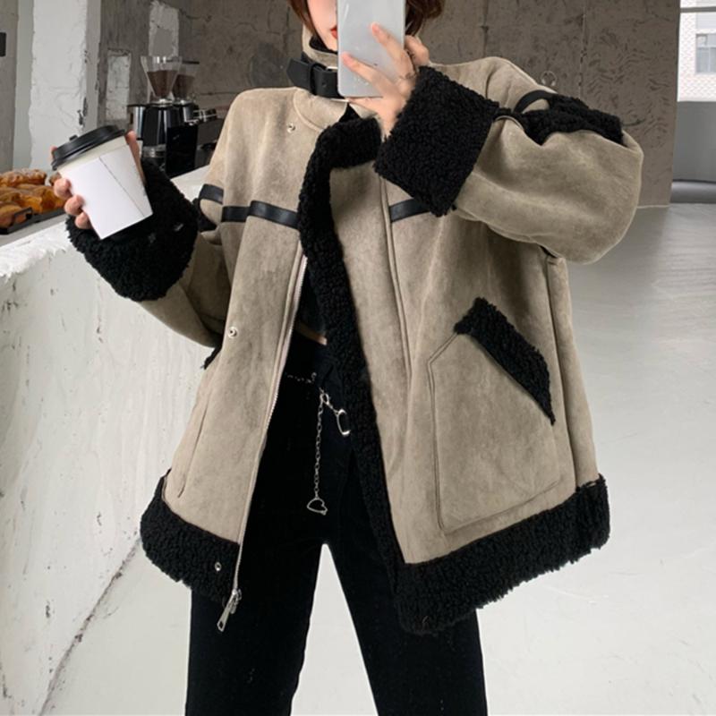 Korean Version Locomotive Jacket Autumn Winter Loose Lambswool Zipper Stand-up Collar Long Sleeve Keep Warm Coat, Green
Korean Version Locomotive Jacket Autumn Winter Loose Lambswool Zipper Stand-up Collar Long Sleeve Keep Warm Coat, Green
