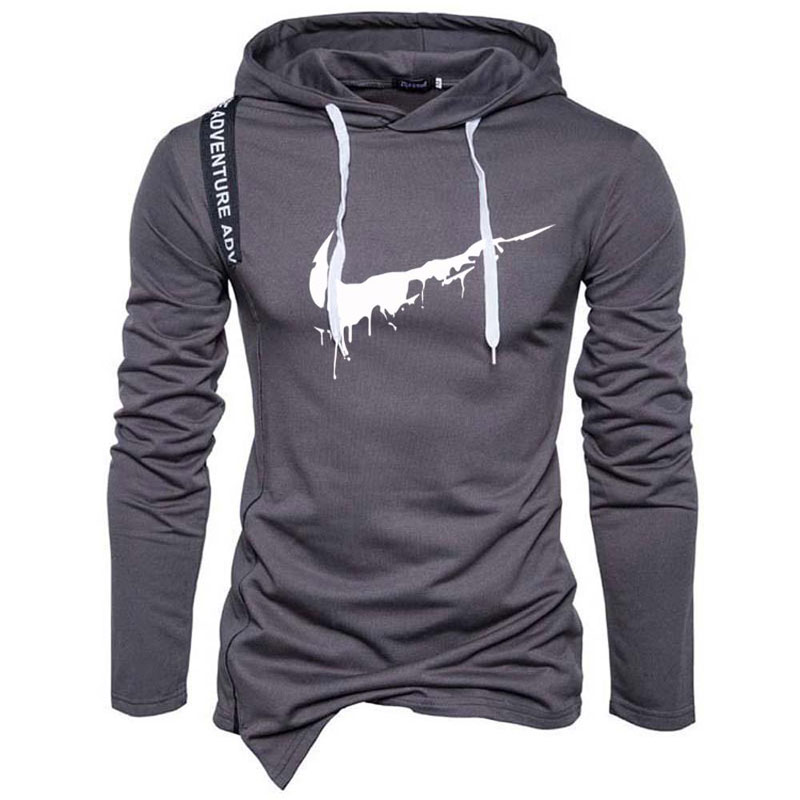Men' fashion European and American printing plus fleece hooded sweater trend street style simple pullover sweater factory direct sales, Brown 
Men' fashion European and American printing plus fleece hooded sweater trend street style simple pullover sweater factory direct sales, Brown