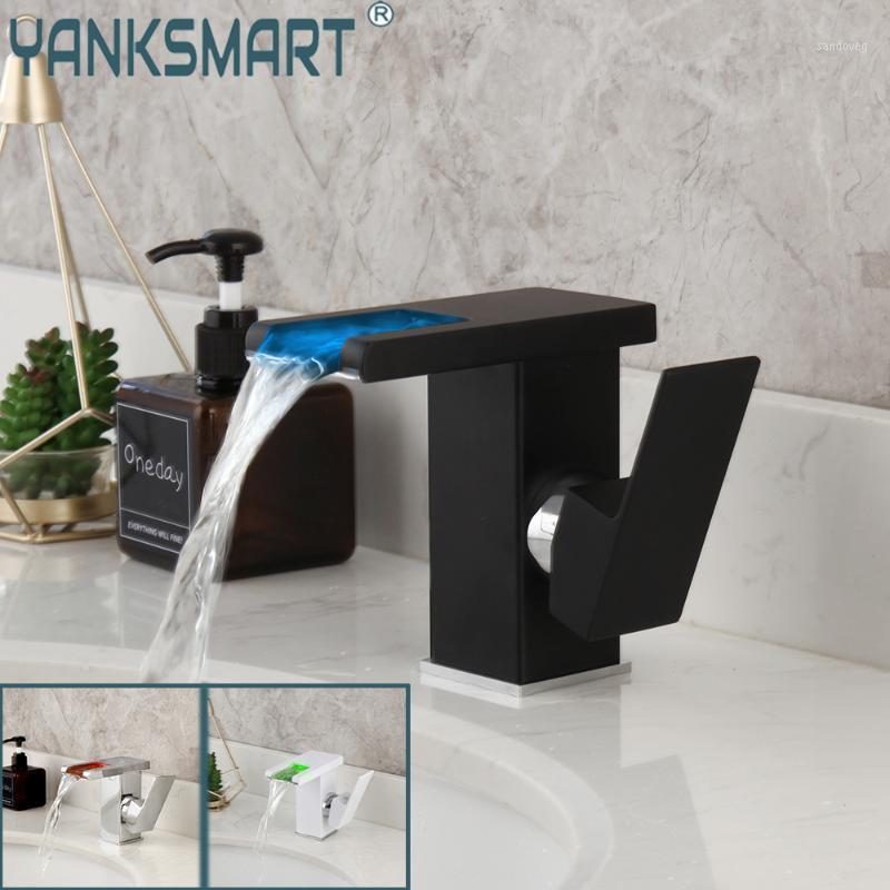 YANKSMART LED Bathroom Faucet Basin Sink Deck Mounted Single Handle Faucets Single Hole Waterfall Hot And Cold Mixer Water Tap1
YANKSMART LED Bathroom Faucet Basin Sink Deck Mounted Single Handle Faucets Single Hole Waterfall Hot And Cold Mixer Water Tap1