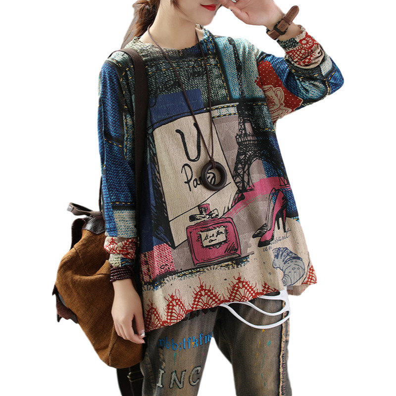 Winter Sweaters Fashion Ladies Clothes Women Vintage Printed Pullovers Long Sleeve Clothing Jixu, Blue
Winter Sweaters Fashion Ladies Clothes Women Vintage Printed Pullovers Long Sleeve Clothing Jixu, Blue