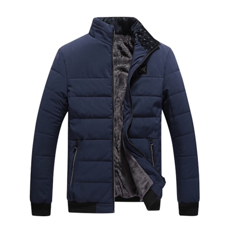 Men's Winter Jacket New Plus Cashmere Blouson Homme Male Stand Collar Business Coat Keep Warm Thick Splice Cotton clothing 201026