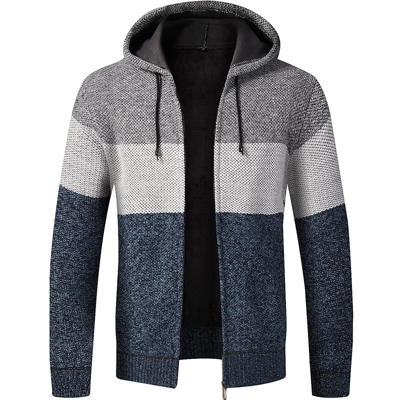 Sweater Coat Men Autumn Winter Thick Warm Hooded Cardigan Jumpers Men Striped Wool Liner Zipper Patchwork Fleece Coats 201105, Style1
Sweater Coat Men Autumn Winter Thick Warm Hooded Cardigan Jumpers Men Striped Wool Liner Zipper Patchwork Fleece Coats 201105, Style1