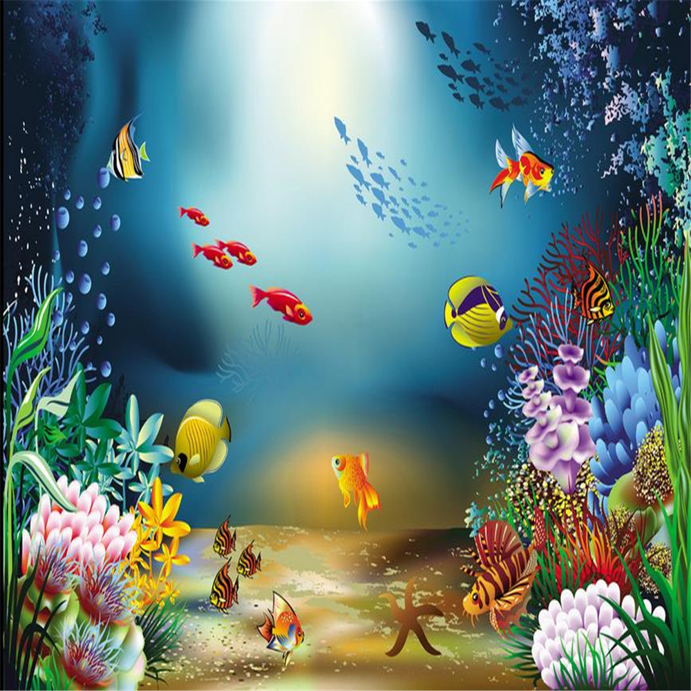 Custom 3d murals wallpaper for living room blue ocean bathroom waterproof wallpaper 3d stereoscopic floor
