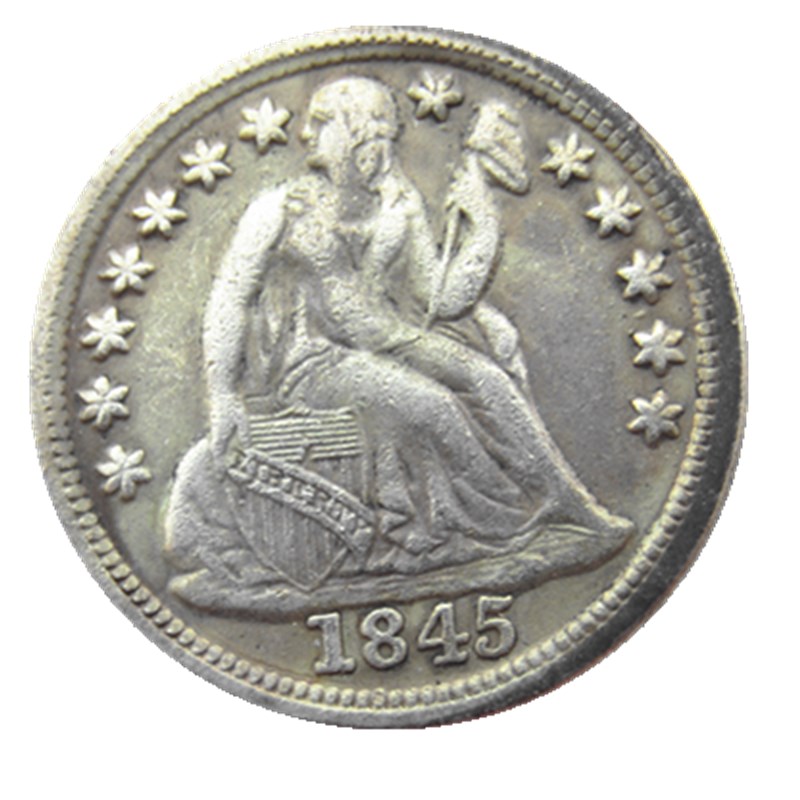 US 1845 P/S Liberty Seated Dime Silver Plated Copy Coin Craft Promotion Factory Price nice home Accessories Silver Coins
US 1845 P/S Liberty Seated Dime Silver Plated Copy Coin Craft Promotion Factory Price nice home Accessories Silver Coins