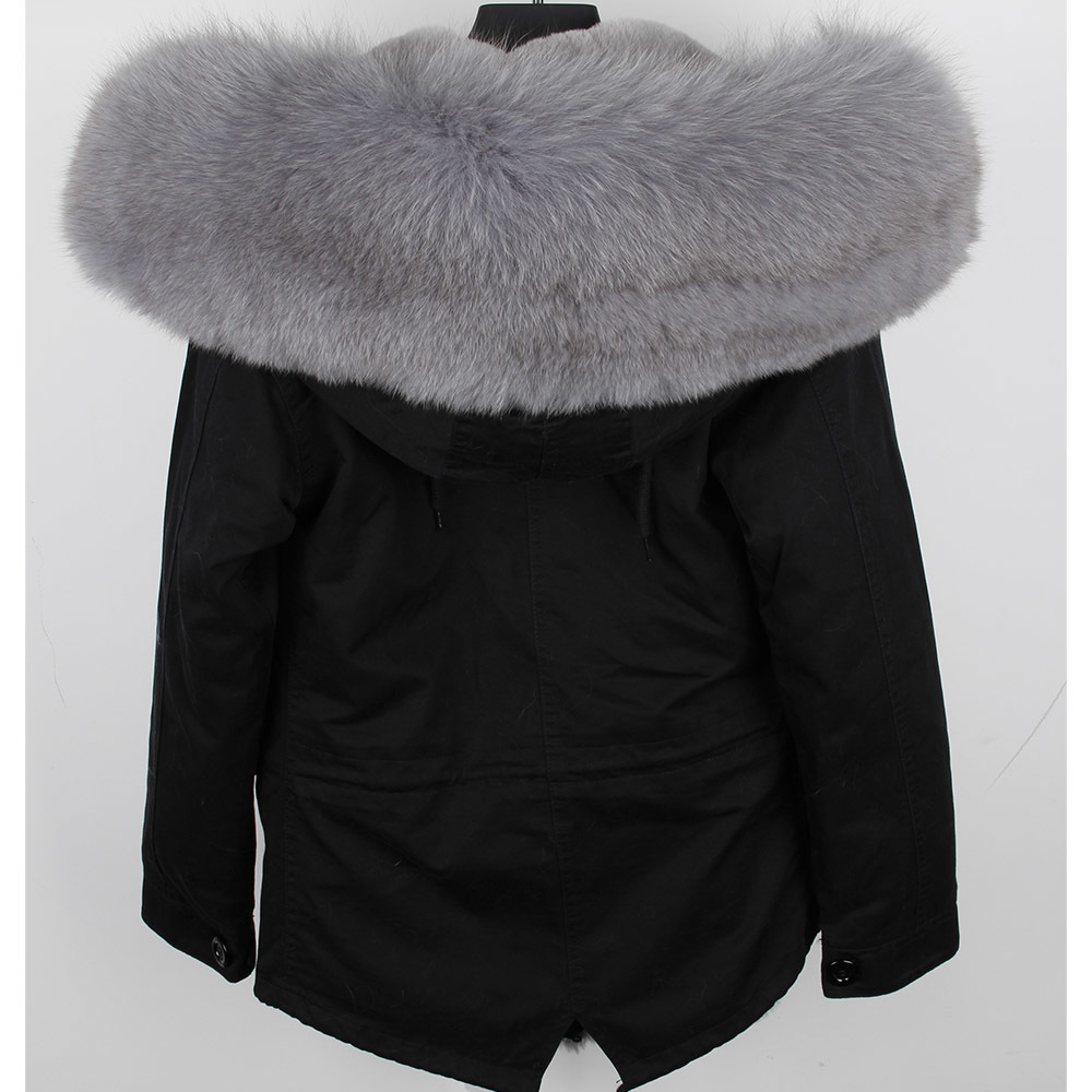 100% Real Raccoon Fur Collar women jacket camouflage black parkas & cotton faux fur lining coat jacket 201019