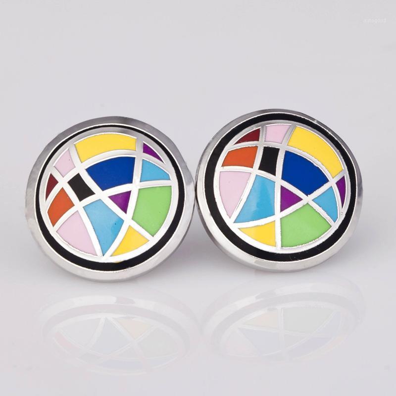 Stud Selling Star Product Rainbow Lines Stripe Design Enamel Jewelry Earring Stud,1pair/pack1