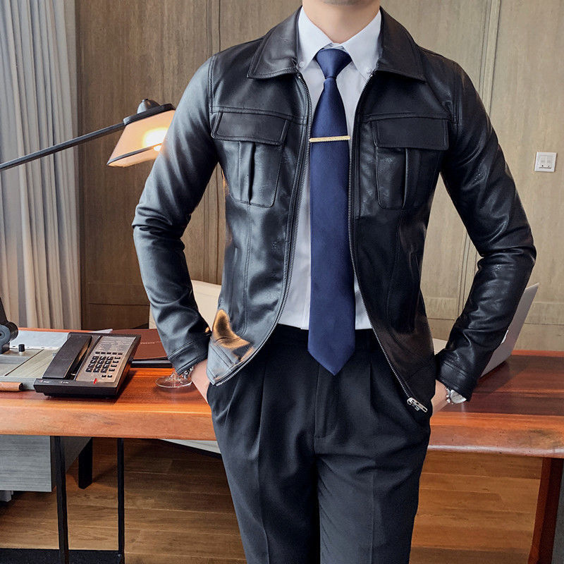 2020 with Leather Zipper Jacket Motorcycle Jackets Deri Ceket Solid Man's Lapel Brown Chaquette Hombre 8nm8, Green.
2020 with Leather Zipper Jacket Motorcycle Jackets Deri Ceket Solid Man's Lapel Brown Chaquette Hombre 8nm8, Green.