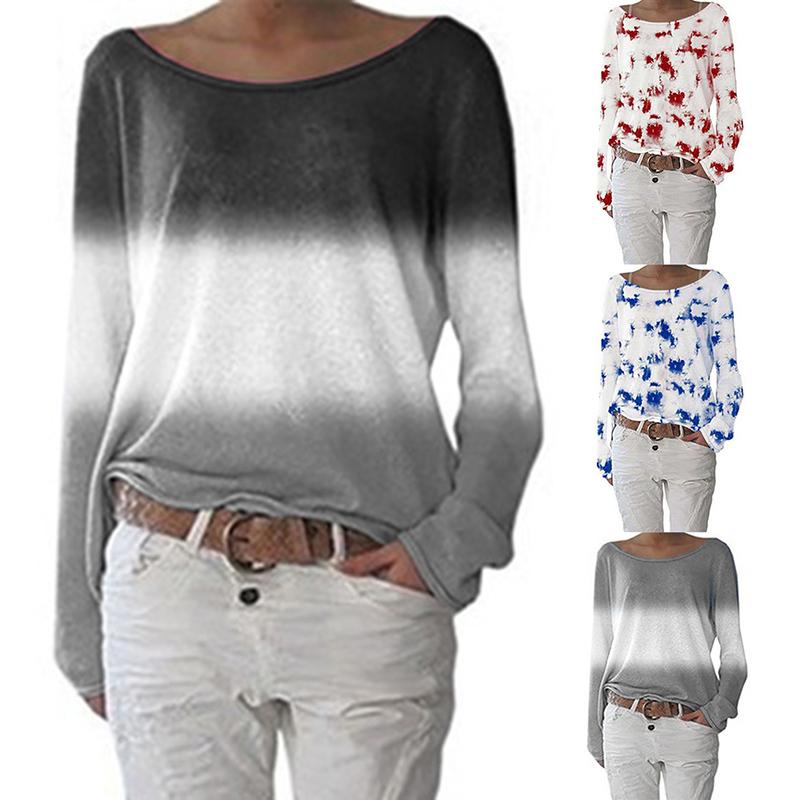 Gradient Color Women Loose T-Shirt Tie Dyeing Print Round Neck Long Sleeve Cotton Tops Soft Casual Tees, Black
Gradient Color Women Loose T-Shirt Tie Dyeing Print Round Neck Long Sleeve Cotton Tops Soft Casual Tees, Black