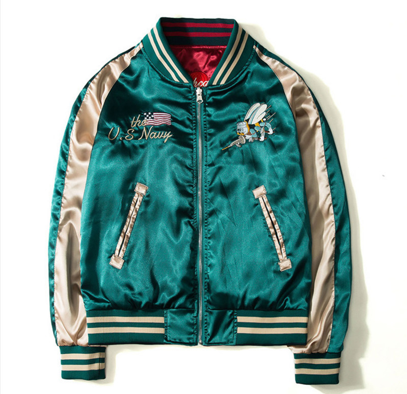 Spring Embroidery Baseball Autumn Jacket Men Women Korean Vintage Double Face Bomber Jackets Male Female Short Coat Windbreaker 2