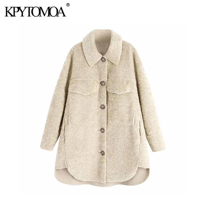 KPYTOMOA Women Winter Fashion Thick Warm Fleece Asymmetry Jacket Coat Vintage Long Sleeve Pockets Female Outerwear Chic Tops 201112, As picture
KPYTOMOA Women Winter Fashion Thick Warm Fleece Asymmetry Jacket Coat Vintage Long Sleeve Pockets Female Outerwear Chic Tops 201112, As picture