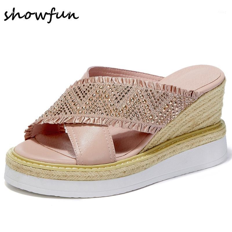 Women's genuine leather wedge platform sandals cross strap open toe summer high heel mules casual dress pumps crystal shoes sale1, Beige
Women's genuine leather wedge platform sandals cross strap open toe summer high heel mules casual dress pumps crystal shoes sale1, Beige