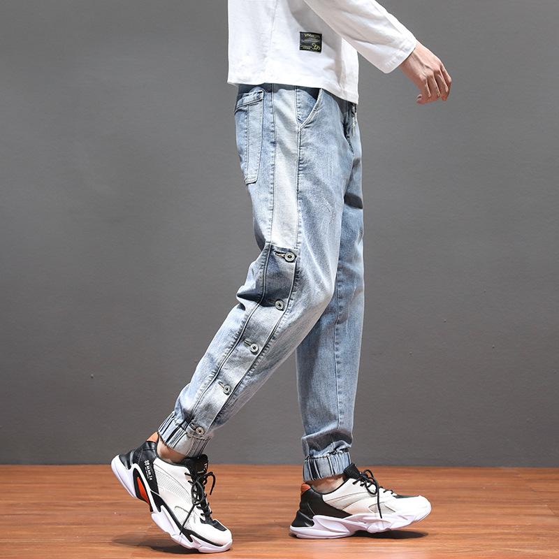 Hot harem jeans men' trendy brand straight loose fit wide-legged students Korean style trend all-match elastic waist trousers, Blue
Hot harem jeans men' trendy brand straight loose fit wide-legged students Korean style trend all-match elastic waist trousers, Blue