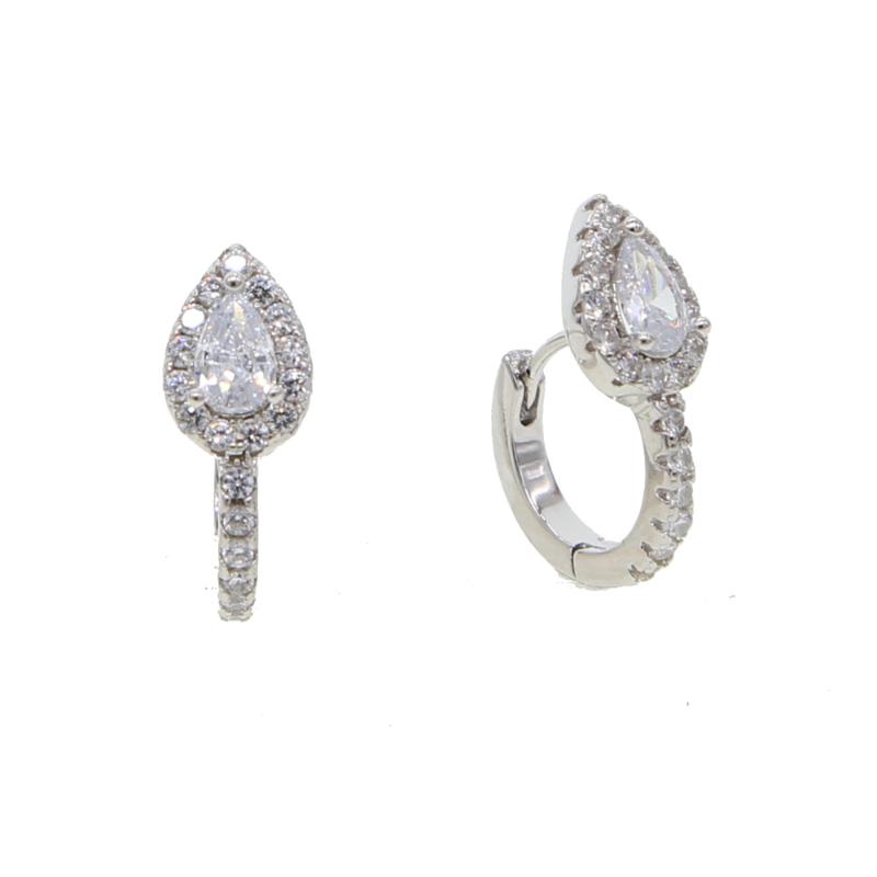 waterdrop earrings jewelry earrings 12mm samll hoop micro pave CZ earring for girl women top quality