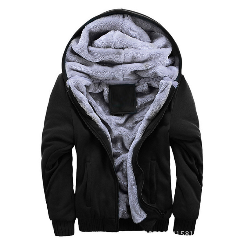 Fleece Warm Men Jacket For Autumn Winter Male Casual College Teen Solid Parka Windbreaker Red Gray Outerwear Cotton Stretch Coat 201128