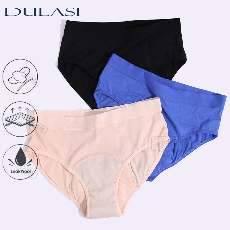 4 Layer Bamboo Menstrual Panties Leak Proof Bamboo Underwear Absortent Undies Incontinence Period DULASI Dropshipping 201112