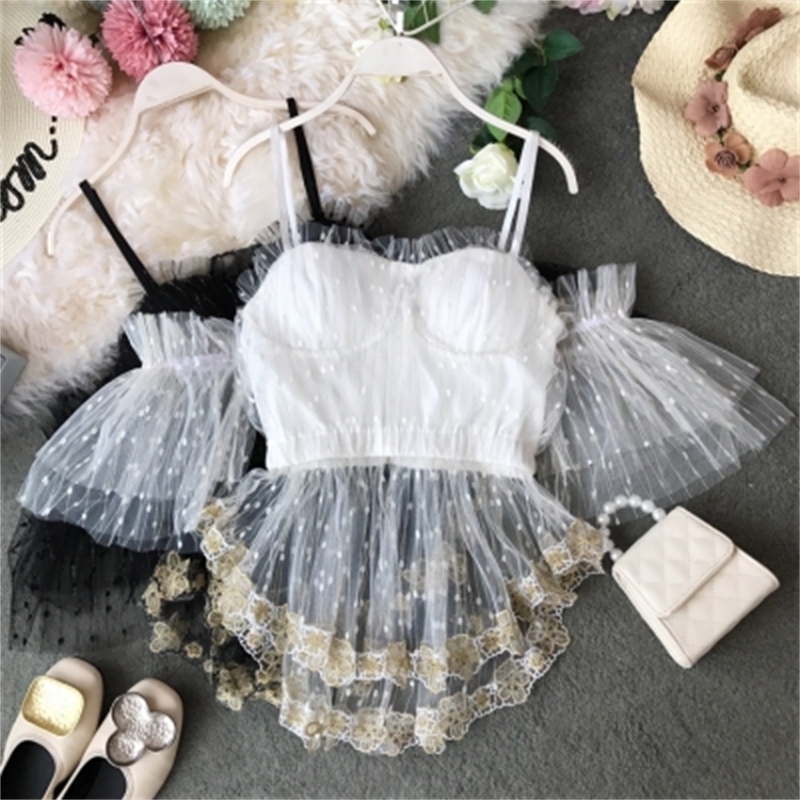 2021 New Cool Shoulder Fashion Lace Blouse See Through Women's Shirts Tube Top with Jagged Mesh Fabrics Gauze Sexy Tops 2YL8, Black
2021 New Cool Shoulder Fashion Lace Blouse See Through Women's Shirts Tube Top with Jagged Mesh Fabrics Gauze Sexy Tops 2YL8, Black
