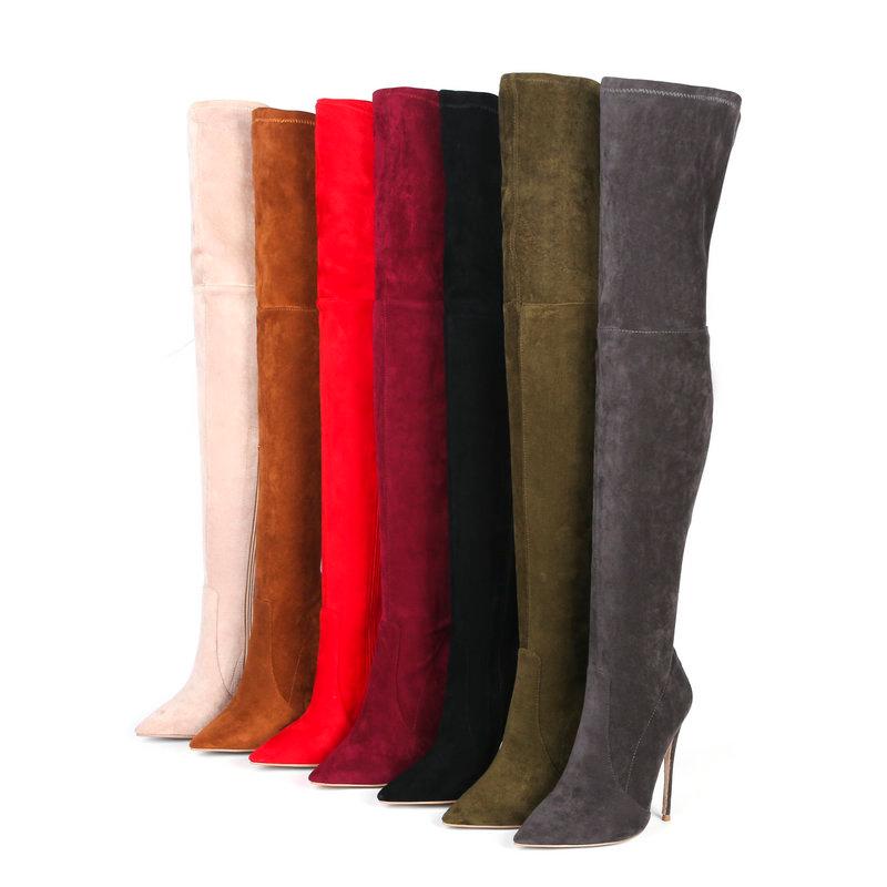 Women Faux Suede Stretch Over The Knee Boots Fashion Zipper Pointed Toe Long Boots Sexy Thin High Heel Autumn Winter Lady, Black
Women Faux Suede Stretch Over The Knee Boots Fashion Zipper Pointed Toe Long Boots Sexy Thin High Heel Autumn Winter Lady, Black