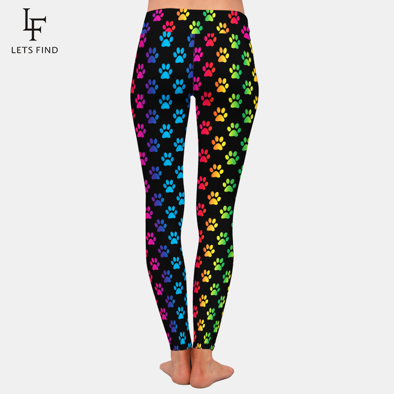 LETSFIND New Arrival Cute Cartoon Dog Paw Print Women Leggings Fashion High Waist Plus Size Soft Comfortable Fitness Leggings 201203