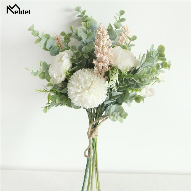 Meldel Artificial Flower Wedding Bouquet Silk Rose Peony Pompon Girl Flower Bridesmaid Bouquet Purple Eucalyptus Leaf Home Decor1, D-rose-white
Meldel Artificial Flower Wedding Bouquet Silk Rose Peony Pompon Girl Flower Bridesmaid Bouquet Purple Eucalyptus Leaf Home Decor1, D-rose-white