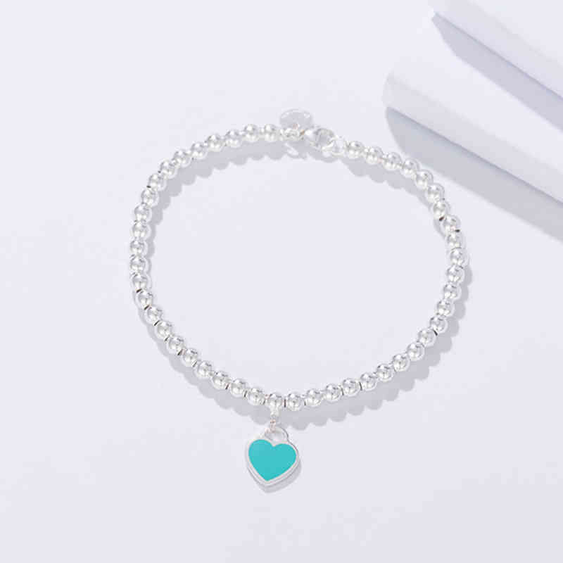 925 100% Sterling Silver Blue Heart-Shape Pendant Beads Chain Bracelet Fashion DIY Jewelry Accessories For Women Gift
925 100% Sterling Silver Blue Heart-Shape Pendant Beads Chain Bracelet Fashion DIY Jewelry Accessories For Women Gift