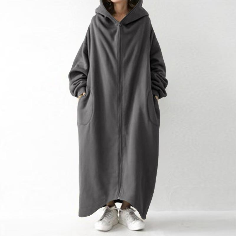 2020 ZANZEA Winter Fleece Outwear Autumn Hooded Long Coat Women Zipper Hoodies Long Sleeve Jackets Sweatshirt Robe Oversized, Gray
2020 ZANZEA Winter Fleece Outwear Autumn Hooded Long Coat Women Zipper Hoodies Long Sleeve Jackets Sweatshirt Robe Oversized, Gray