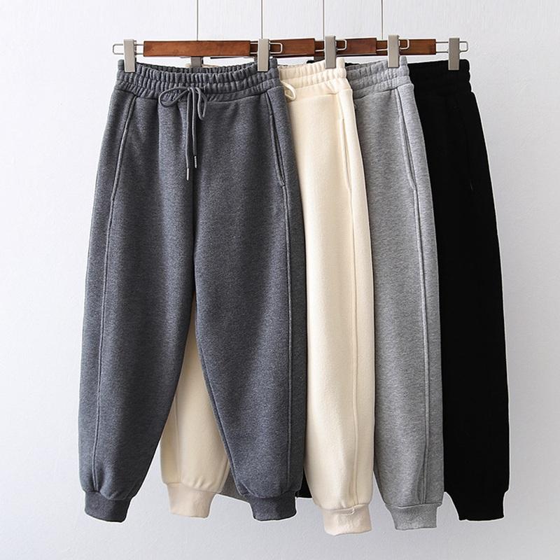 Korean Women Pants Autumn / Winter New High Waist Composite Plus Velvet Closing Solid Color Sweatpants Women, Black 
Korean Women Pants Autumn / Winter New High Waist Composite Plus Velvet Closing Solid Color Sweatpants Women, Black