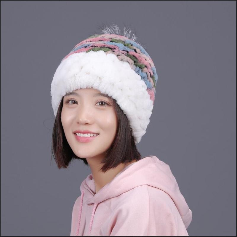 New Russia Women Real Rex Fur Hats Knitted Ladies Beanies Winter Warm Caps with Big Genuine Fur Pompom Ball H43, White
New Russia Women Real Rex Fur Hats Knitted Ladies Beanies Winter Warm Caps with Big Genuine Fur Pompom Ball H43, White