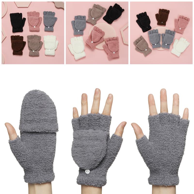 1 Pair Hot Winter Windproof Knitting Mittens Boys Girls Student Warm Gloves Coral Velvet Dual-use Clamshell Half Finger Gloves
1 Pair Hot Winter Windproof Knitting Mittens Boys Girls Student Warm Gloves Coral Velvet Dual-use Clamshell Half Finger Gloves