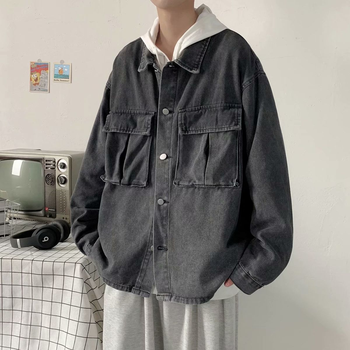 Male 2021 Jacket Jeans New Spring Loosed Denim Work Cute Young Trend Tools DKTT, Blue
Male 2021 Jacket Jeans New Spring Loosed Denim Work Cute Young Trend Tools DKTT, Blue