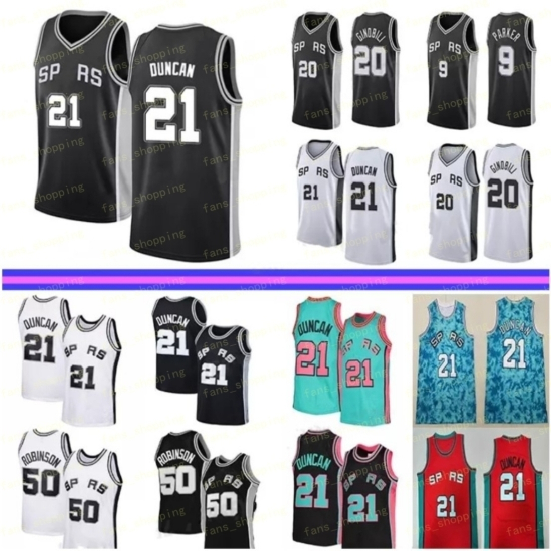 Tim 21 Duncan Manu 20 Ginobili Retro Basketball Jersey David 50 Robinson white black grey Vintage Jerseys, Black;red
Tim 21 Duncan Manu 20 Ginobili Retro Basketball Jersey David 50 Robinson white black grey Vintage Jerseys, Black;red