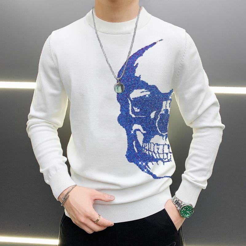 Hot Diamond Skull Men's Sweater Pullover Plus Size Sweatshirt New British Design High Quality Luxury Gradient Color, As shown asian size
Hot Diamond Skull Men's Sweater Pullover Plus Size Sweatshirt New British Design High Quality Luxury Gradient Color, As shown asian size