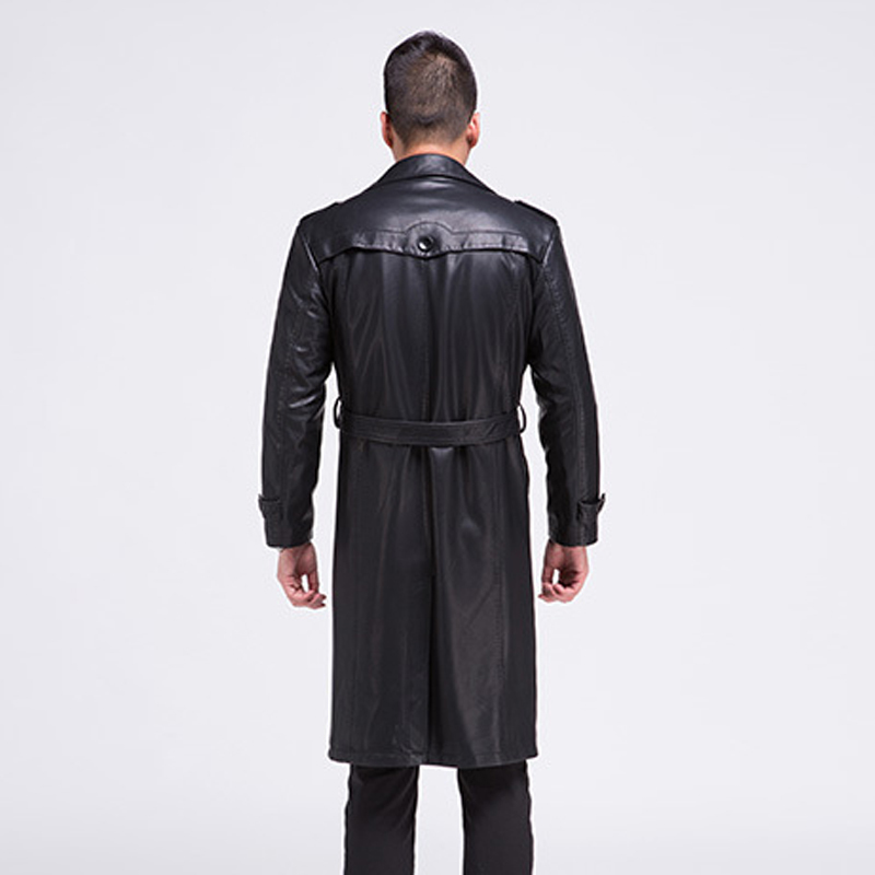 Real Leather Sheepskin Mens Leather Jacket Coats Windbreaker Plus Size 5XL European Russia Male Genuine Leather Trench Coat A589 201127