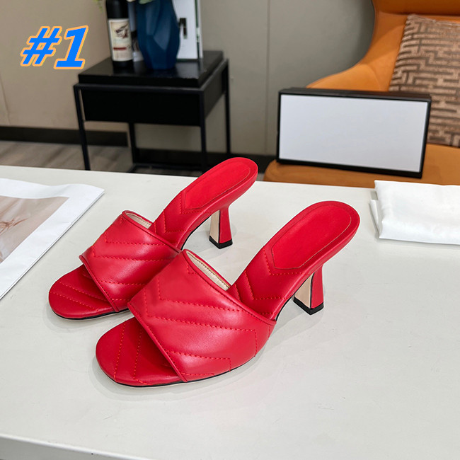 High quality designer fashion slippers women's metal buckle sexy high-heeled sandals non slip wear-resistant size 35-43 with box, #1
High quality designer fashion slippers women's metal buckle sexy high-heeled sandals non slip wear-resistant size 35-43 with box, #1
