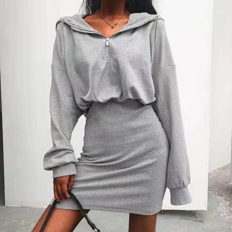 Cute Casual Sexy Solid Color Mini Dresses For Women Spring Autumn Fashion Long Sleeve Sweatshirt Style Hooded Woman Dress1, Black
Cute Casual Sexy Solid Color Mini Dresses For Women Spring Autumn Fashion Long Sleeve Sweatshirt Style Hooded Woman Dress1, Black
